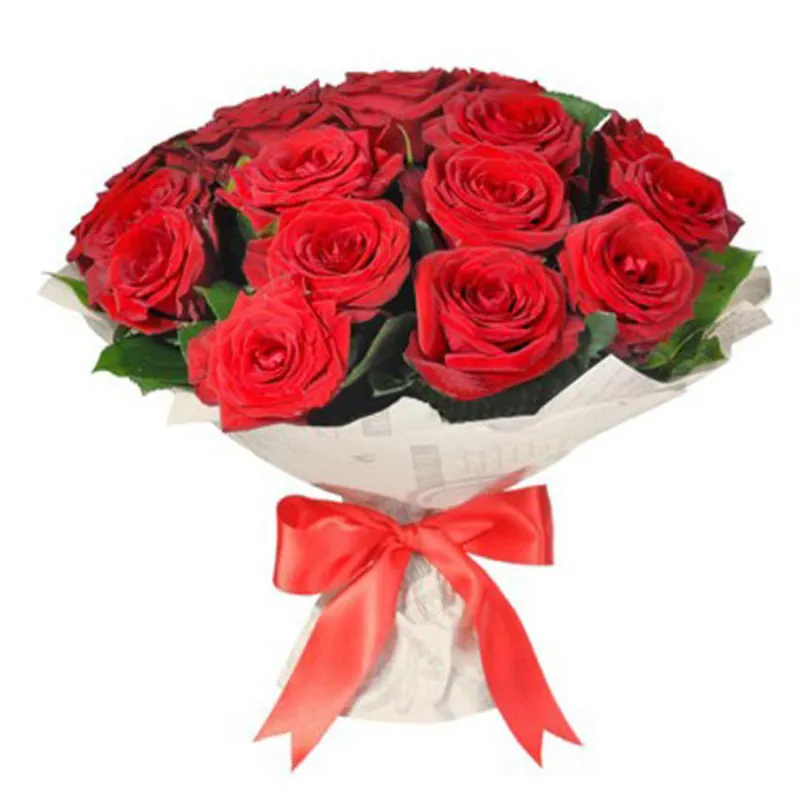 Букет из 21 красной розы в крафте, доставка Аркадак